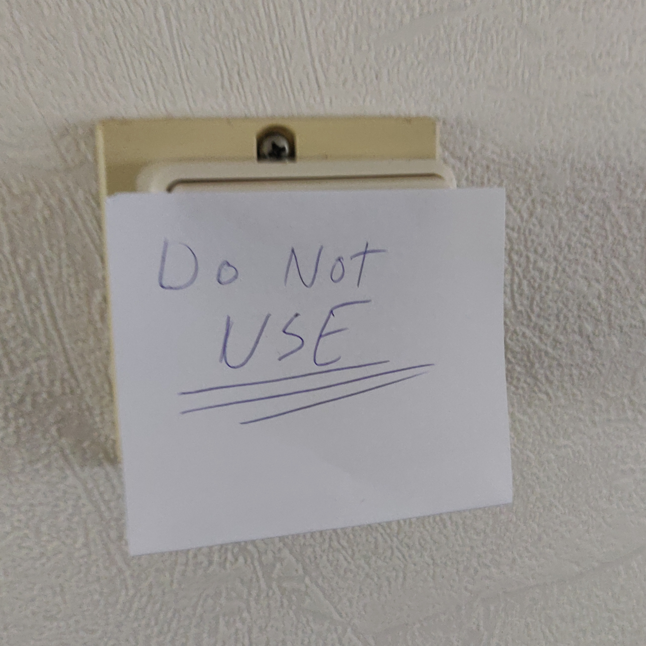 sticky note on a switch